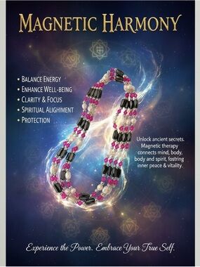 Red and Black Magnetic Beaded Bracelet/Necklace with Real Pearl Beads